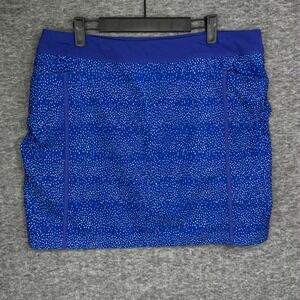Adidas Golf Skort Women's L Blue White‎ Dot Print Pull On Skirt New NWT Large